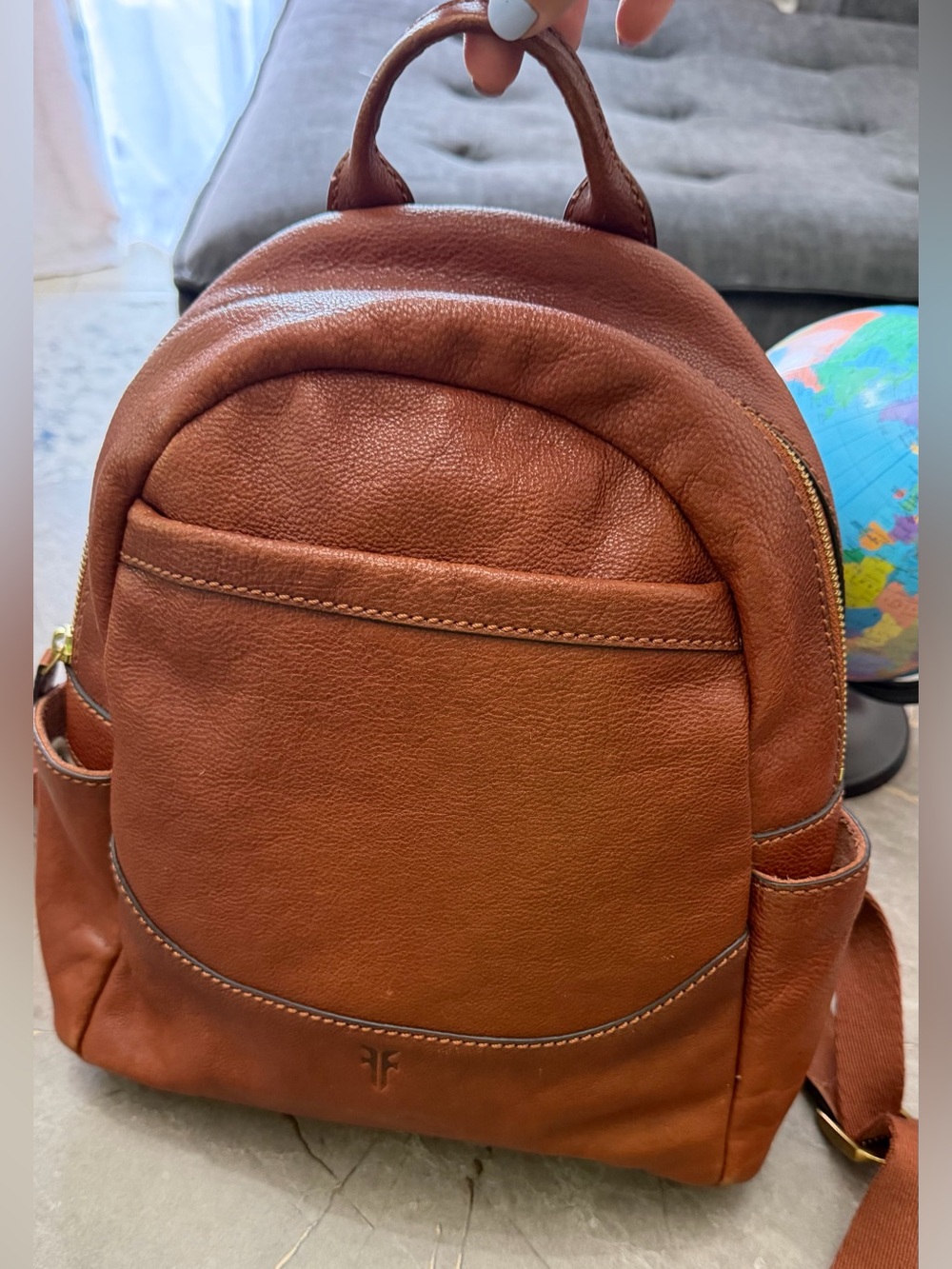 Frye Leather Medium Backpack – Cognac / Chestnut Brown